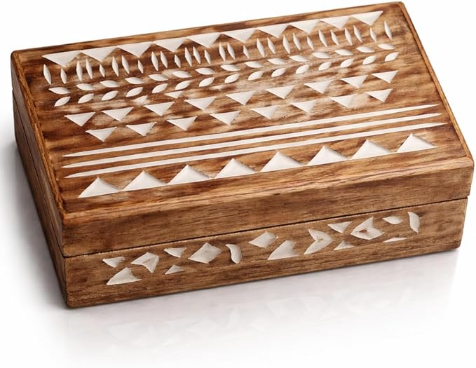 Great Birthday Gift Ideas Handmade Decorative Wooden Jewelry Box Jewelry Organizer Keepsake Box Treasure Chest Trinket Hol...