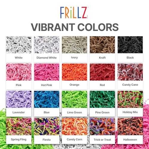 FRiLLZ by DECOfill™ Crinkle Cut Paper Filler for Gift Baskets – Kraft Shredded Paper, Eco-Friendly Basket Filler for Packa...