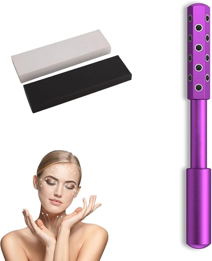 Ice Roller for Face, Germanium Stone Faceroller for Up Lifting and Skin Care, Beauty Sculptor Roller, Uplifting Face Massa...