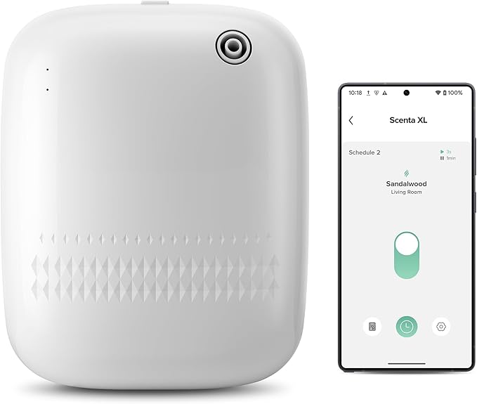 Airversa Waterless Essential Oil Diffuser for Home Large Room and Commercial Use, Up to 2000 sq ft, App Control Cold Air D...