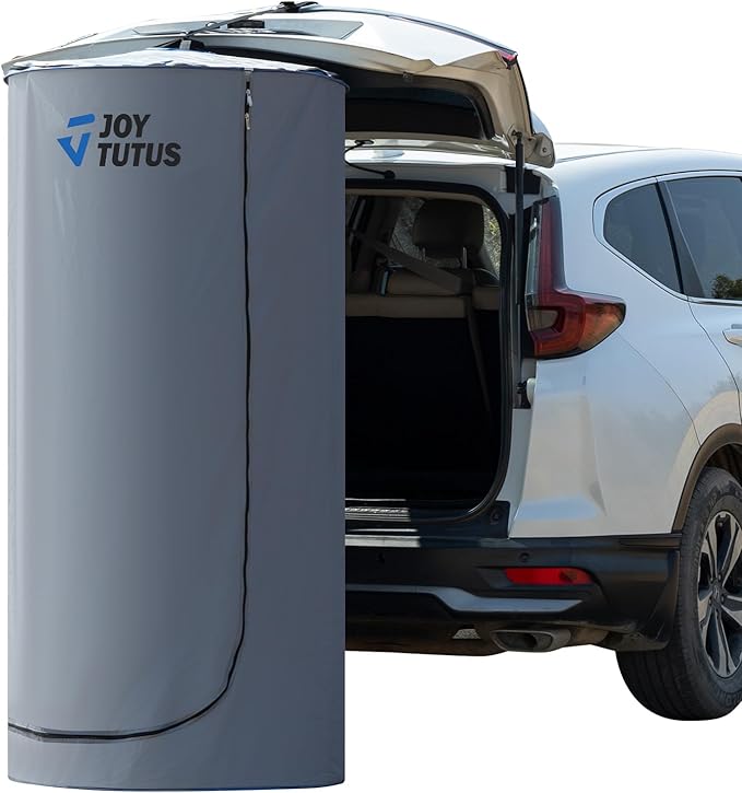 JOYTUTUS Pop-Up Shower Tent for Car, Easy Set-up SUV Tailgate Changing Tent with Suction Cups and Buckles for Beach, Outdo...