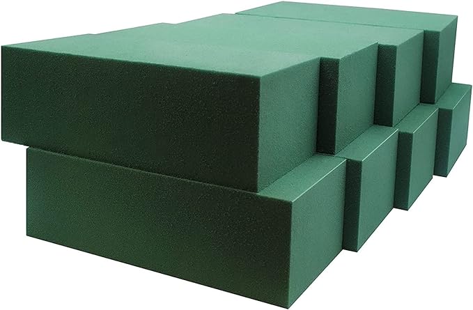 FLOFARE Pack of 8, Dry and Wet Floral Foam Blocks for Fresh and Artificial Flowers, Each (7.8” L x 3.5” W x 2.4” H), for W...