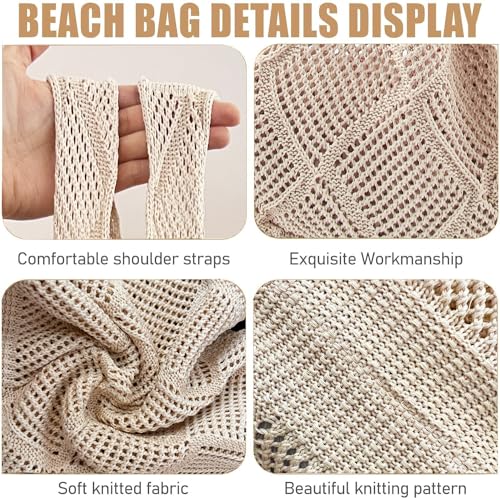 Stizimn Crochet Mesh Beach Tote Shoulder Handbags Hobo Summer Aesthetic Women's Bag