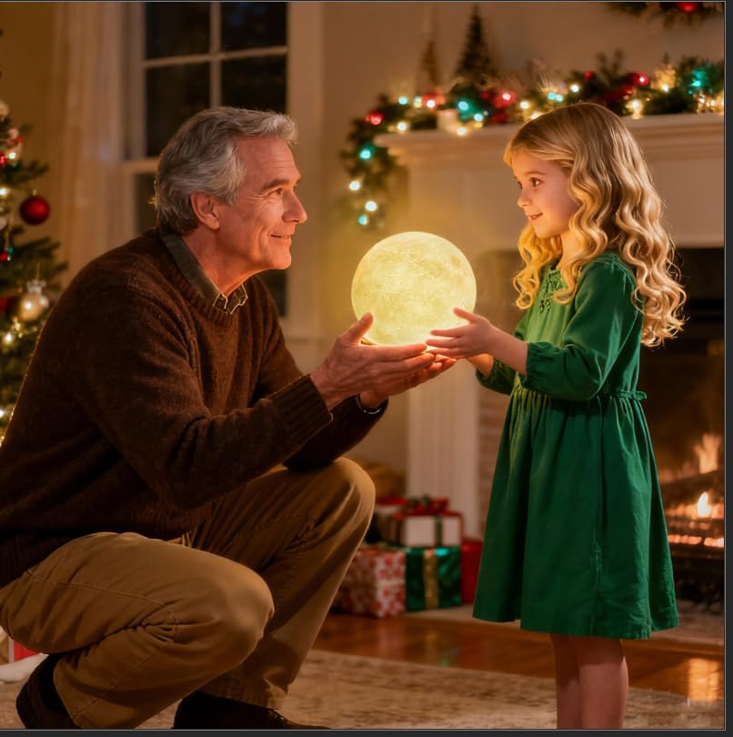 CPLA Moon Lamp Upgrade 128 Colors, Gifts for Kids Girls Boys Teens, Remote & Touch Control, Diameter 6 INCH