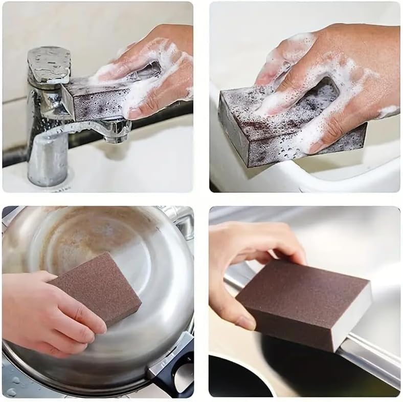 1pc Emery Magic Wipe Sponge, Pot Bottom Cleaning Descaling lron Rust Removal Dishwashing, Scouring Pads, Power Decontamina...