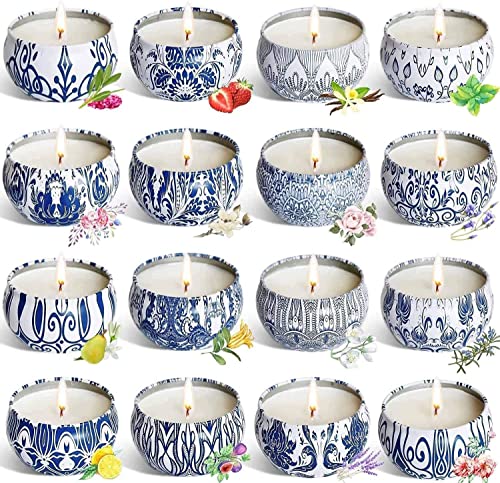YOROXRG Scented Candles Gifts Set 16 Pack Soy Wax Travel Tin Jar Candles for Home 2.5 OZ for Mom for Christmas, Birthday, ...