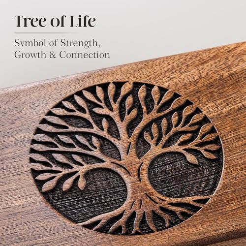 inanosa Handmade Mango Wood Tree of Life Jewelry Box, 7x5 inch Hand Carved Keepsake Box & Organizer, Unique Gift for Men &...