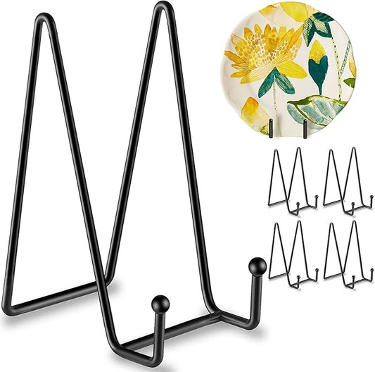 Hoewina 5 Pack 6 Inch Plate Stands for Display, Plate Holder Display Stands, Metal Frame holder stand for Book, Picture, D...