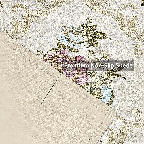 Loom and Mill Jacquard Floral Placemats Set of 4, Luxury Elegant Non-Slip Table Place Mats for Home Kitchen Party Banquet ...