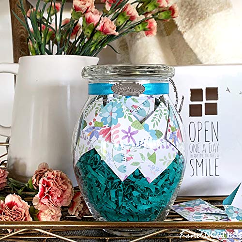 KindNotes Glass Keepsake Gift Jar with Inspirational Messages - Fresh Cut Floral