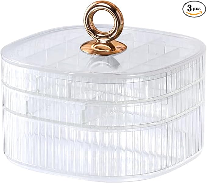 HALAFE Jewelry Box, 3-Layer Acrylic Jewelry Organizer with Handle, Clear Jewelry Boxes for Women Girls, Make up Organizer,...