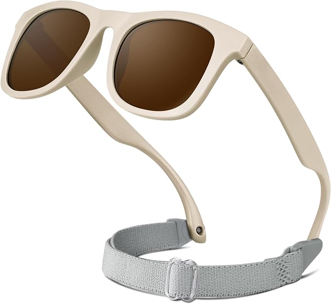 RIVBOS Baby Sunglasses Boys&Girls with Strap UV400 Polarized Flexible for Toddler,Infant and Newborn(0-24month) RBK0231