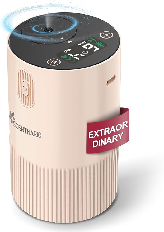 Waterless Diffuser for Essential Oil - Aroma Diffuser for Home with Battery Indicator, Portable Smart Scent Air Machine 1/...