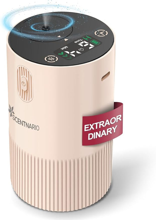 Waterless Diffuser for Essential Oil - Aroma Diffuser for Home with Battery Indicator, Portable Smart Scent Air Machine 1/...