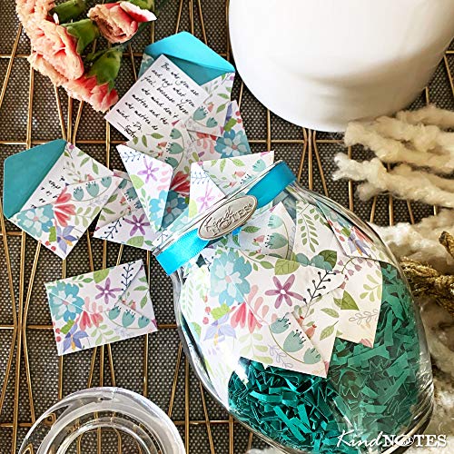 KindNotes Glass Keepsake Gift Jar with Inspirational Messages - Fresh Cut Floral