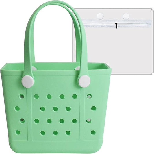 Uwyriwooq Rubber Beach Bag, Original Small Beach Tote Bag for Women, EVA Beach Bag Waterproof Sandproof