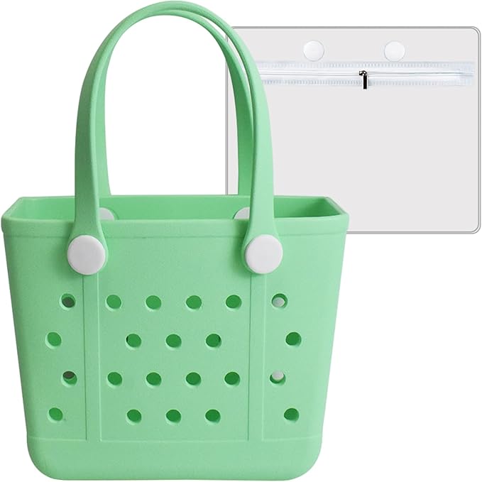 Uwyriwooq Rubber Beach Bag, Original Small Beach Tote Bag for Women, EVA Beach Bag Waterproof Sandproof