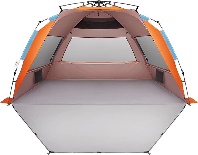 Oileus XX-Large Beach Tent Sun Shelter for 5-6 Person Portable Sun Shade Instant Pop Up Tent for Beach with Carrying Bag, ...