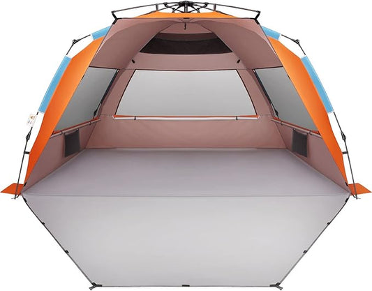 Oileus XX-Large Beach Tent Sun Shelter for 5-6 Person Portable Sun Shade Instant Pop Up Tent for Beach with Carrying Bag, ...