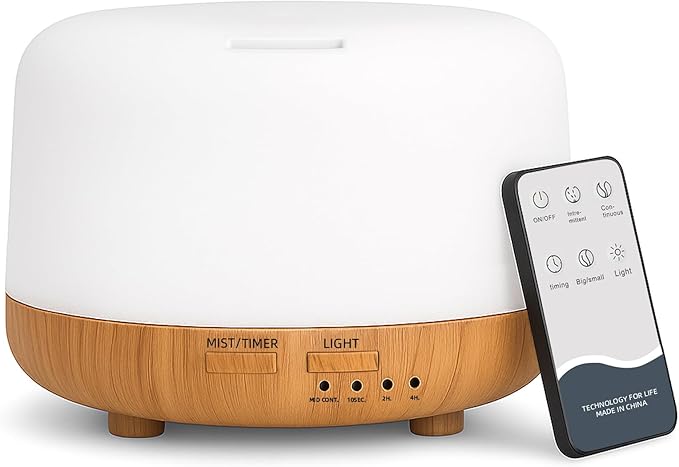 SPLITSKY Aromatherapy Essential Oil Home Diffuser with Remote Control, 300ML Large Room Cool Mist Air Humidifier, 8 Hours ...