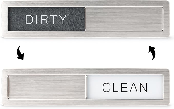 KitchenTour Dishwasher Magnet Clean Dirty Sign, Premium Stainless Steel Clean Dirty Magnet for Dishwasher Funny, Strong Ma...