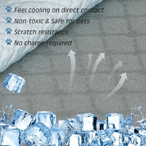 MeiLiMiYu Dog Cooling Mat Thicken Cooling Mat for Dogs Pet Self Cooling Pad Non-Slip Dog Cooling Bed (Q-Max>0.5) for Indoo...