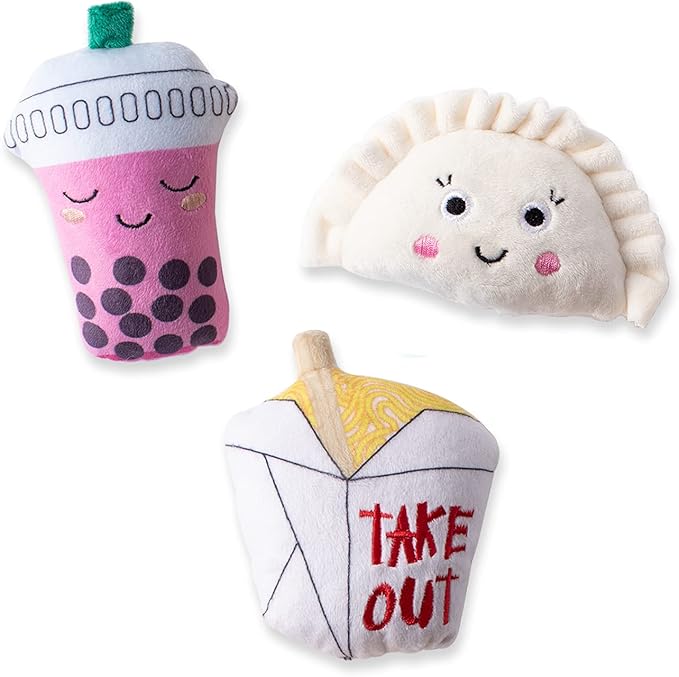 Fringe Studio Plush Dog Toy Set, TAKE ME Out, 3 Piece Set, for Small Dogs (289516)