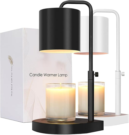 zukakii Candle Warmer Lamp Adjustable Height Dimmable with Timer Large Jar Candles Compatible - No Flame Scented Wax Warme...