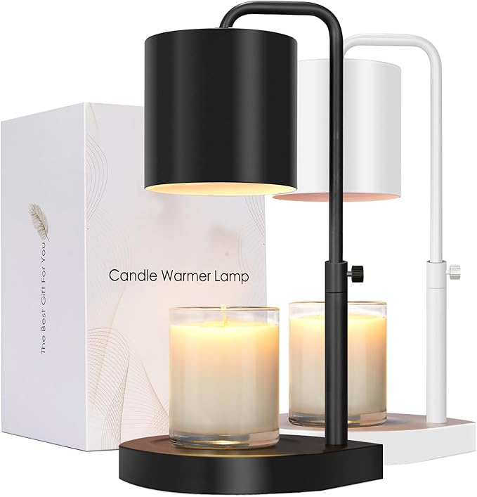 zukakii Candle Warmer Lamp Adjustable Height Dimmable with Timer Large Jar Candles Compatible - No Flame Scented Wax Warme...