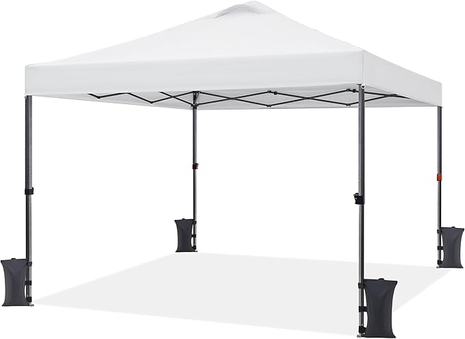 Yaheetech 10x10 Pop up Canopy Tent, Commercial 150D Silver Coated Fabric Outdoor Instant Tent w/Wheeled Bag, 4 Sandbags, 8...