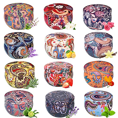 Scented Candles Gift Set for Women, Primevolve 12 Pack 2.5 Oz Soy Wax Travel Tin Aromatherapy Candles for Home Scented, Pe...
