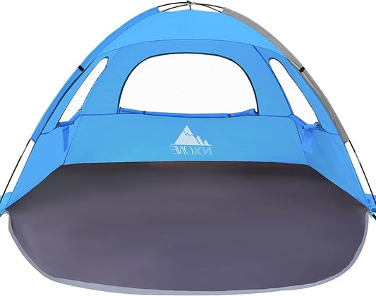 NXONE Beach Tent Sun Shelter with UPF 50+ UV Protection, Lightweight Easy Setup Portable Beach Canopy for Family, Large Sp...