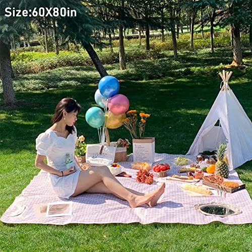 RUIBOLU Extra Large Picnic Blanket Beach Blankets, 80''x60'' Picnic Mat Waterproof Sand Proof Foldable Portable for Outdoo...