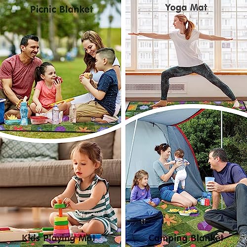 Supfitness Extra Large Picnic Blankets Waterproof Foldable (60 "x 80") Beach Blanket Waterproof Sandproof,3-Layer Thicking...
