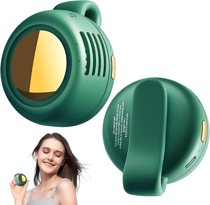 SBMKK Portable Silent Mini Bladeless Fan Clip On, 3 Speeds & Queit, Hands Free Shirt and Waist Clips Whirlwind Fans, USB R...