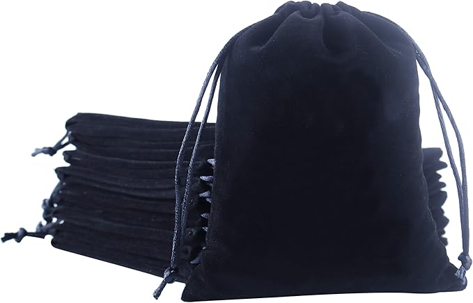 Sansam Small Velvet Drawstring Gift Bag – 20pcs Jewelry & Accessory Pouch for Bracelets, Necklaces & Gifts, Reusable with ...