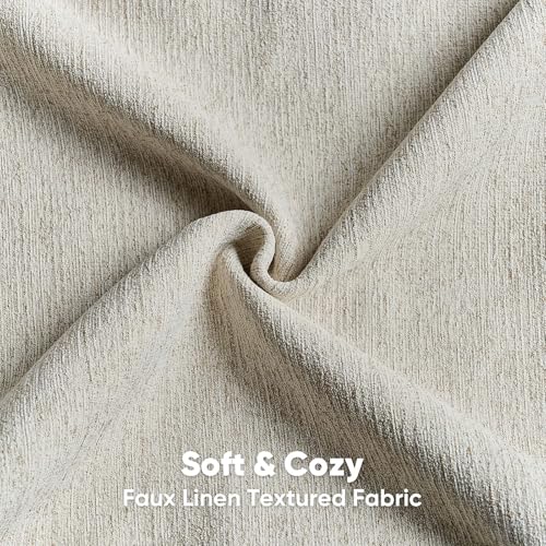 HAUSSY Natural Linen Throw Pillow Covers 18x18 Inch Set of 2,Boho Decorative Faux Linen Throw Pillows Cozy Farmhouse Accen...
