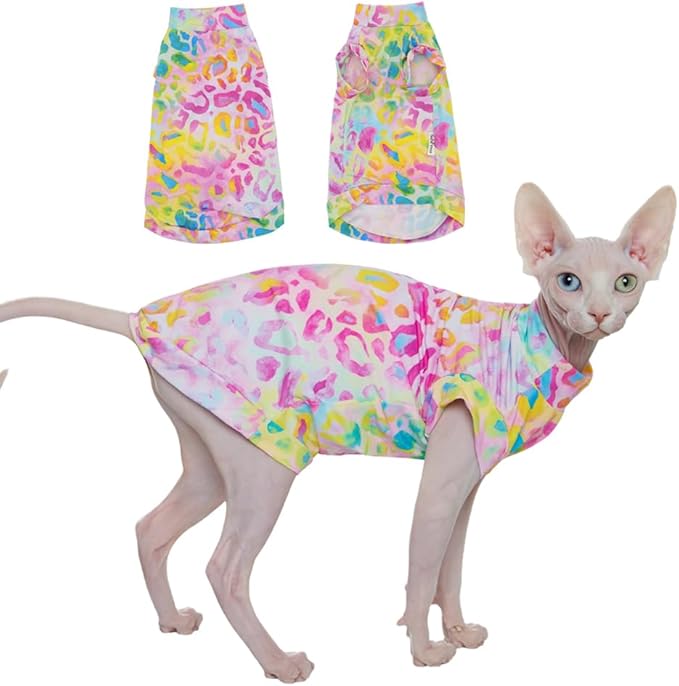 Sphynx Cat Cooling Shirt for Summer, Quick Dry Shirt Breathable UPF 50+ Shirt for Cats & Small Dogs Apparel, Summer Vest f...