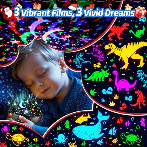 COOLNIGHT Night Light for Kids,93 Lighting+3 Films Kids Night Light Projector,Remote+Dimmable Star Projector,360° Ceiling ...