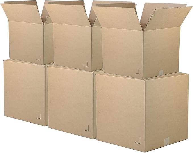 The Boxery Moving Boxes 10-Pack Medium | 18x14x12 inch Brown/Kraft Corrugated Cardboard Packing, Moving & Storage for Busi...