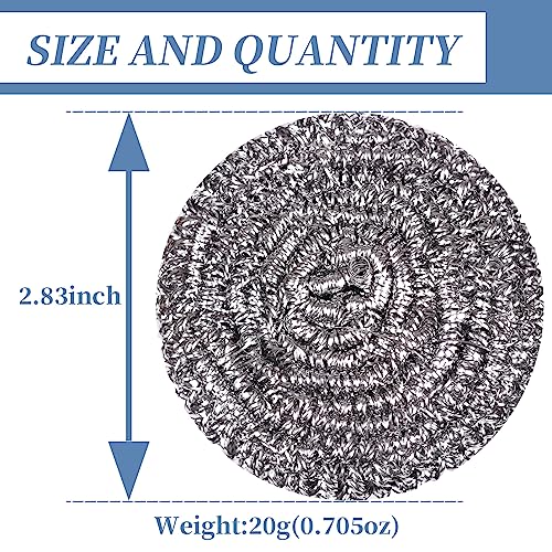 GUEICN Stainless Steel Scrubber Scrubbing Scouring Pad Sponges Clean Pot Pan and Steel Wool for Kitchen Bathroom