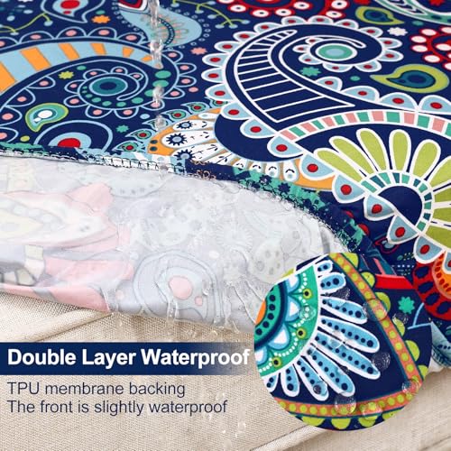 Smiry Waterproof Patio Cushion Covers, Stretch Outdoor Couch Slipcovers Replacement Washable Furniture Protector Sofa Chai...
