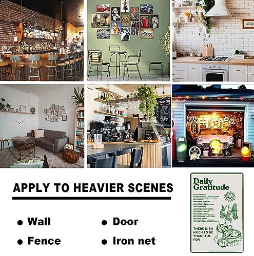 Fmcmly Daily Gratitude Inspirational Metal Tin Sign Green Boho Room Aesthetic Decoration Home Kitchen Office Bedroom Cafes...