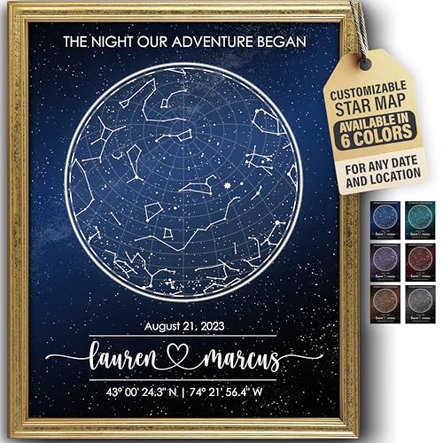 Custom Star Map Art Print - Fully Personalized (Your Details, Size, Color, Framing) | Gift for Mother's Day | Romantic Gif...
