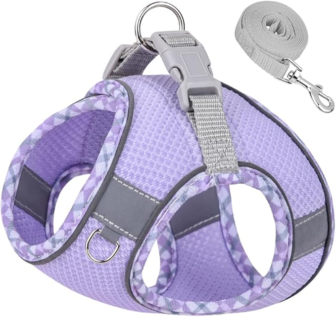Dog Harness and Leash Set, No Pull Adjustable Reflective Pet Harness for Small Medium Dogs, Step in Vest Harness Easy Walk...