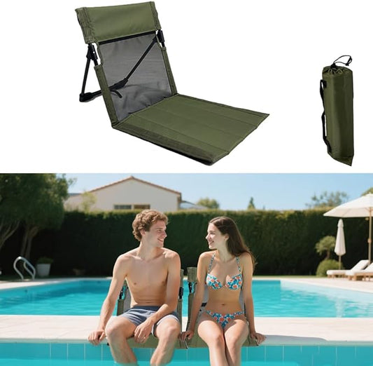 Verveens Portable Poolside Chairs with Mesh Backrest,Lightweight Foldable Beach Chairs with Carry Bag for SwimmingPool Sun...