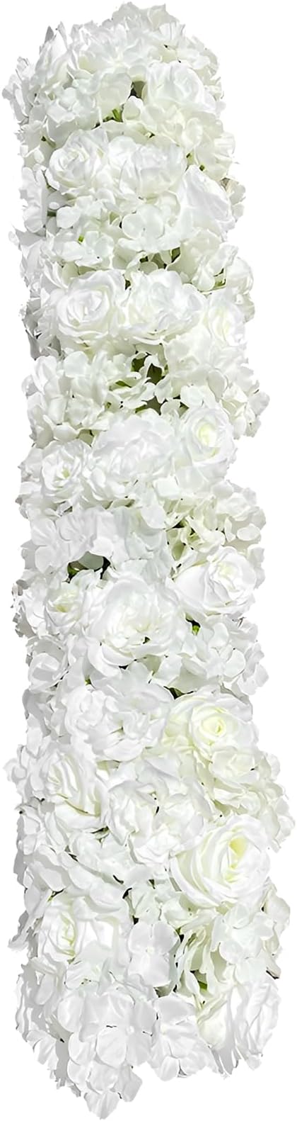 DIITGGE Artificial Silk Flowers Row, 3.28FT White Rose Panel Backdrop - Fake Flower Vine Garland for Wedding Arch, Door Ar...
