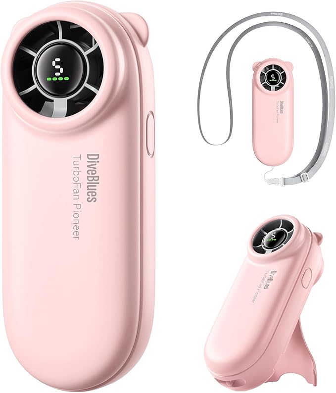 Diveblues TurboBear Portable Handheld Turbo Fan, 5 Gear Wind, Travel Essentials, Small Hand Held Fan Rechargeable, Mini Pe...