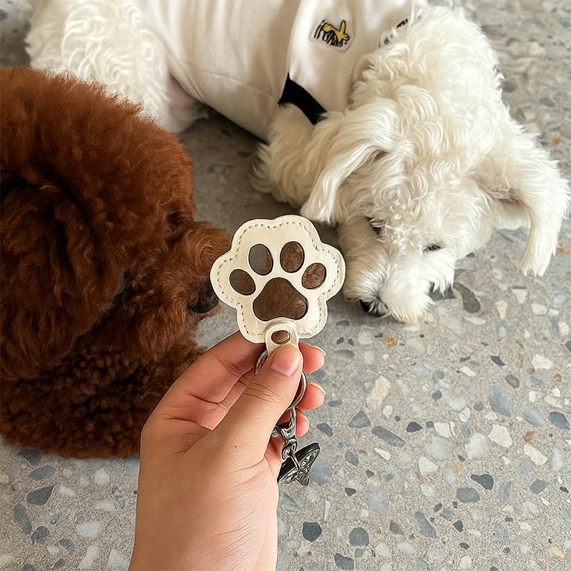 3 Pcs Pet Paw Shaped Leather Keychain, Pet Hair Keychain, Pet Memorial Gift Keyring, Handmade Key Holder For Collecting Ca...