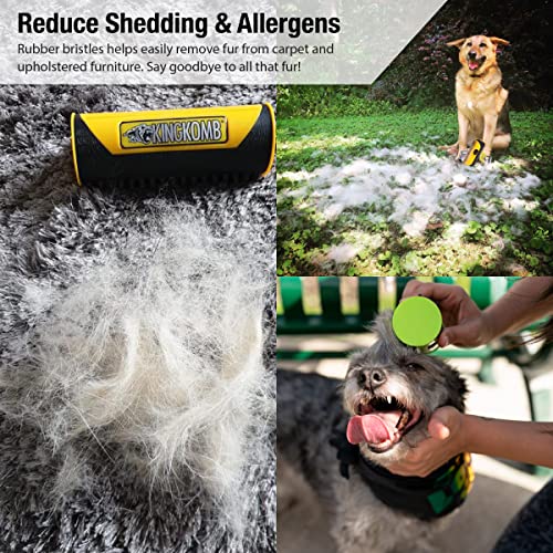 King Kanine Mini King Komb Pet Grooming Brush, Self Cleaning Deshedding | Multi-Use Tool for Cats & Kittens of All Life St...